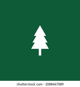 Flat Christmas Tree.  Christmas Tree Vector Logo.