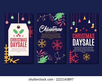 flat christmas vertical banner background illustration