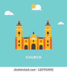 Flat Church Icon Design