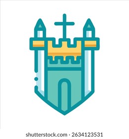 Flat church icon modern illustration design concept isolated