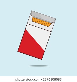 Flat Cigarette Box Vector illustration Icon Smoking box vector
