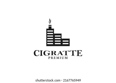 Flat Cigarette Industry Factory Logo Design Stock Vector (Royalty Free ...