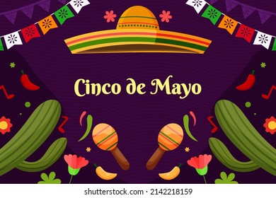 Flat Cinco De Mayo celebration background