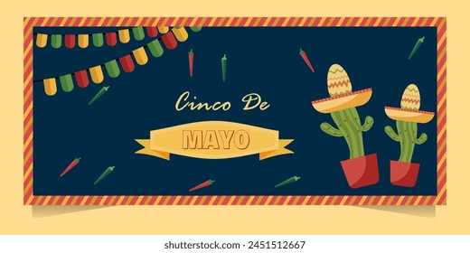 Flat Cinco de mayo celebration banner