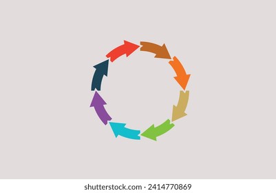 Flat Circle arrows icon symbol vector Illustration.