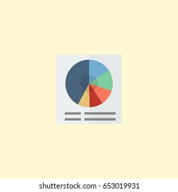 Flat Circle Chart Element. Vector Illustration Of Flat Pie Bar Isolated On Clean Background. Can Be Used As Pie, Circle And Chart Symbols.