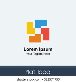 flat circle logo, flat color , corporate logo , colorful, rainbow