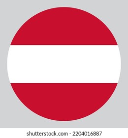 Flat Circle Shaped Illustration Of Austria Flag