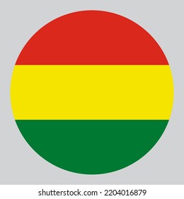 flat circle shaped Illustration of Bolivia flag