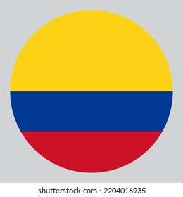 flat circle shaped Illustration of Colombia flag