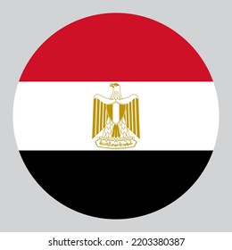 Flat Circle Shaped Illustration Of Egypt Flag