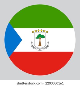 flat circle shaped Illustration of Equatorial Guinea flag