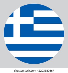 flat circle shaped Illustration of Greece flag