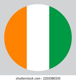 flat circle shaped Illustration of Ivory Coast flag
