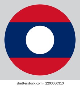 círculo plano en forma de Ilustración de la bandera de Laos