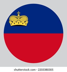 círculo plano en forma de ilustración Ilustración de la bandera de Liechtenstein