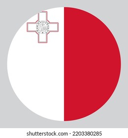 flat circle shaped Illustration of Malta flag