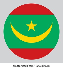 círculo plano en forma de ilustración Indicador de Mauritania