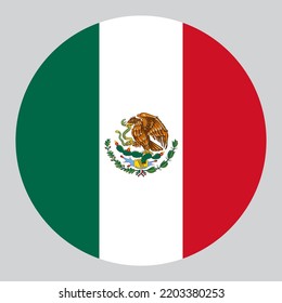 Flat Circle Shaped Illustration Mexico Flag Stock Vector (Royalty Free ...