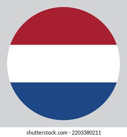 flat circle shaped Illustration of Netherlands flag