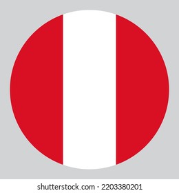 flat circle shaped Illustration of Peru flag