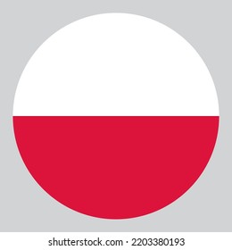 flat circle shaped Illustration of Poland flag