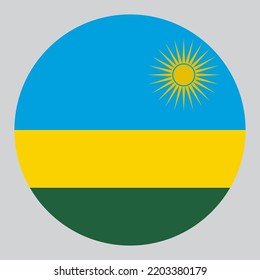 flat circle shaped Illustration of Rwanda flag