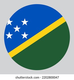 flat circle shaped Illustration of Solomon Islands flag