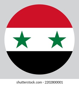 flat circle shaped Illustration of Syria flag