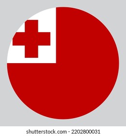 flat circle shaped Illustration of Tonga flag