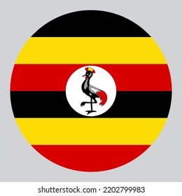 flat circle shaped Illustration of Uganda flag