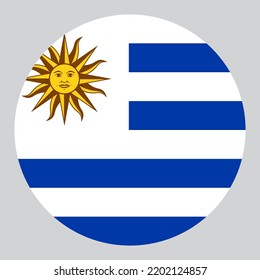 flat circle shaped Illustration of Uruguay flag