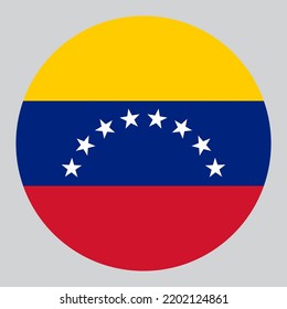 flat circle shaped Illustration of Venezuela flag