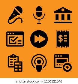 flat, circle, sign, clip, table and contract icon vector set. Flat vector design with filled icons. Designed for web and software interfaces