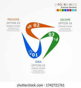 Flat circle and star style infographic options template. 
Modern concept design template with 3 options, steps or parts.