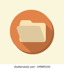 flat circle web icon. retro color circle icon. folder for documents