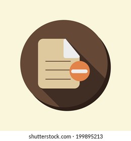 flat circle web icon. retro color circle icon. page of the document