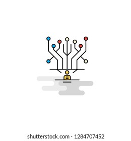 Flat Circuit Icon. Vector