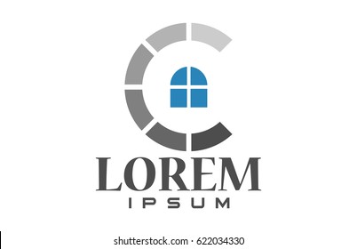 flat circular architecture logo