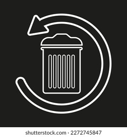 Icono de la papelera circular plana. Ilustración vectorial.