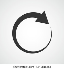 Flat circular arrow. Vector illustration. Refresh or reload symbol.