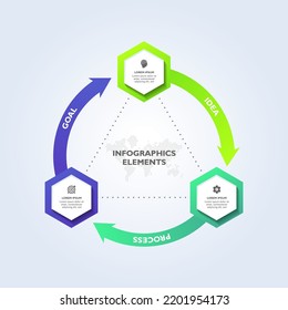 Flat circular diagram infographic business template elements