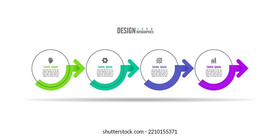 Flat circular diagram infographic  business background  template colorful