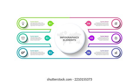 Flat circular diagram infographic  business background  template colorful