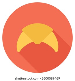 Flat circular icon of a citrus fruit, vibrant and fresh design.