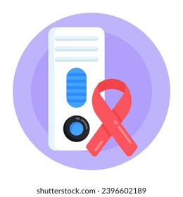 A flat circular icon of hiv test