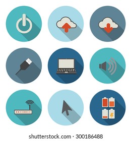 The Flat Circular Icon for Internet Computer Technology Concept