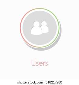 flat circular info graphic vector user icon with text