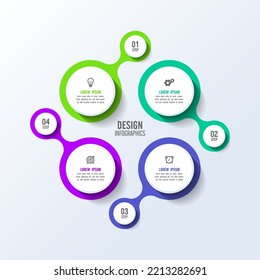 Flat circular infographic background template colorful