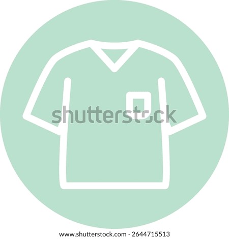 Flat Circular Medical Uniform Icon in Teal